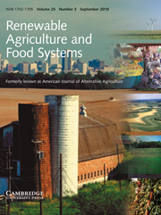 Renewable Agriculture and Food Systems Volume 25 - Issue 3 -