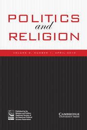 Politics and Religion Volume 3 - Issue 1 -
