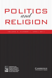 Politics and Religion Volume 4 - Issue 1 -