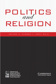 Politics and Religion Volume 5 - Issue 1 -