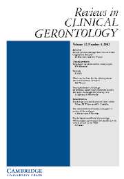 Reviews in Clinical Gerontology Volume 12 - Issue 4 -