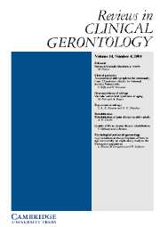Reviews in Clinical Gerontology Volume 14 - Issue 4 -