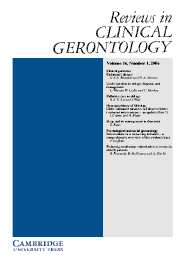 Reviews in Clinical Gerontology Volume 16 - Issue 1 -