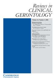 Reviews in Clinical Gerontology Volume 16 - Issue 3 -