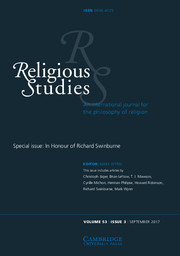 Religious Studies Volume 53 - Special Issue3 -  In Honour of Richard Swinburne