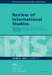 Review of International Studies Volume 40 - Issue 5 -  Global Health in International Relations