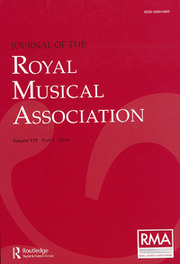 Journal of the Royal Musical Association  Volume 139 - Issue 1 -