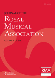 Journal of the Royal Musical Association  Volume 140 - Issue 2 -