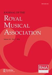Journal of the Royal Musical Association  Volume 141 - Issue 1 -