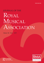 Journal of the Royal Musical Association  Volume 142 - Issue 1 -