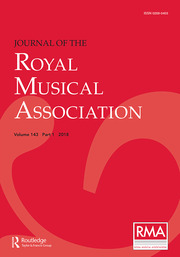 Journal of the Royal Musical Association  Volume 143 - Issue 1 -