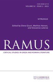 Ramus Volume 52 - Special Issue2 -  Vitruvius
