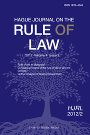 Hague Journal on the Rule of Law Volume 4 - Issue 2 -