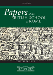 Papers of the British School at Rome Volume 80 - Issue  -
