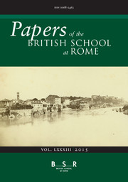 Papers of the British School at Rome Volume 83 - Issue  -