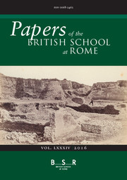 Papers of the British School at Rome Volume 84 - Issue  -