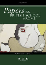 Papers of the British School at Rome Volume 89 - Issue  -