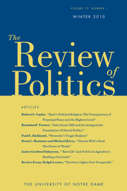 The Review of Politics Volume 72 - Issue 1 -