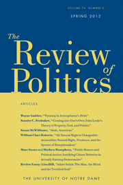 The Review of Politics Volume 74 - Issue 2 -
