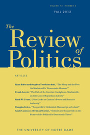 The Review of Politics Volume 74 - Issue 4 -