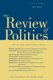 The Review of Politics Volume 75 - Issue 4 -  Machiavelli's Prince
