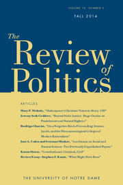 The Review of Politics Volume 76 - Issue 4 -