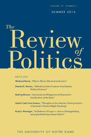 The Review of Politics Volume 78 - Issue 3 -