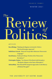 The Review of Politics Volume 83 - Issue 1 -
