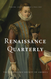 Renaissance Quarterly Volume 74 - Issue 3 -