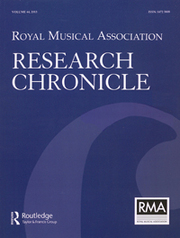 Royal Musical Association Research Chronicle Volume 44 - Issue  -