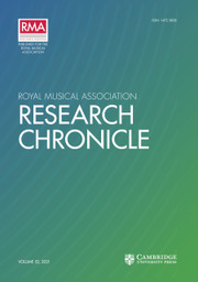 Royal Musical Association Research Chronicle Volume 52 - Issue  -