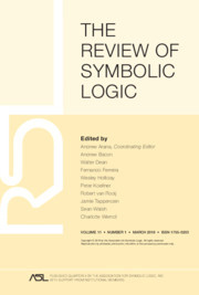 The Review of Symbolic Logic Volume 11 - Issue 1 -