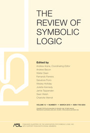 The Review of Symbolic Logic Volume 12 - Issue 1 -