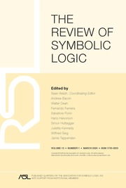 The Review of Symbolic Logic Volume 13 - Issue 1 -