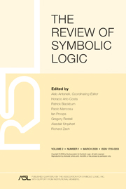 The Review of Symbolic Logic Volume 2 - Issue 1 -
