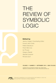 The Review of Symbolic Logic Volume 3 - Issue 3 -