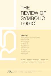 The Review of Symbolic Logic Volume 4 - Issue 1 -