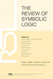 The Review of Symbolic Logic Volume 5 - Issue 1 -