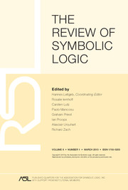 The Review of Symbolic Logic Volume 6 - Issue 1 -