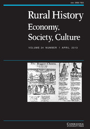 Rural History Volume 24 - Issue 1 -  Poverty and Mobility in England, 1600–1850