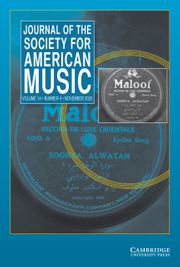 Journal of the Society for American Music Volume 14 - Issue 4 -