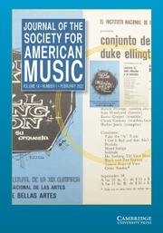 Journal of the Society for American Music Volume 16 - Issue 1 -
