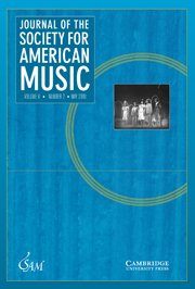 Journal of the Society for American Music Volume 4 - Issue 2 -