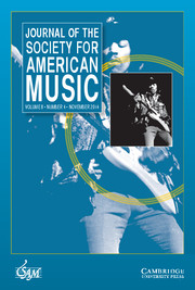 Journal of the Society for American Music Volume 8 - Issue 4 -