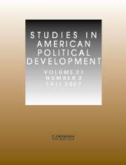 Studies in American Political Development Volume 21 - Issue 2 -