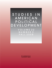 Studies in American Political Development Volume 22 - Issue 2 -