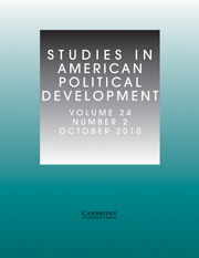 Studies in American Political Development Volume 24 - Issue 2 -