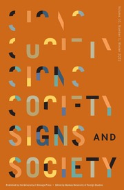 Signs and Society Volume 10 - Issue 1 -