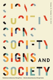 Signs and Society Volume 10 - Issue 3 -