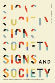 Signs and Society Volume 7 - Issue 3 -